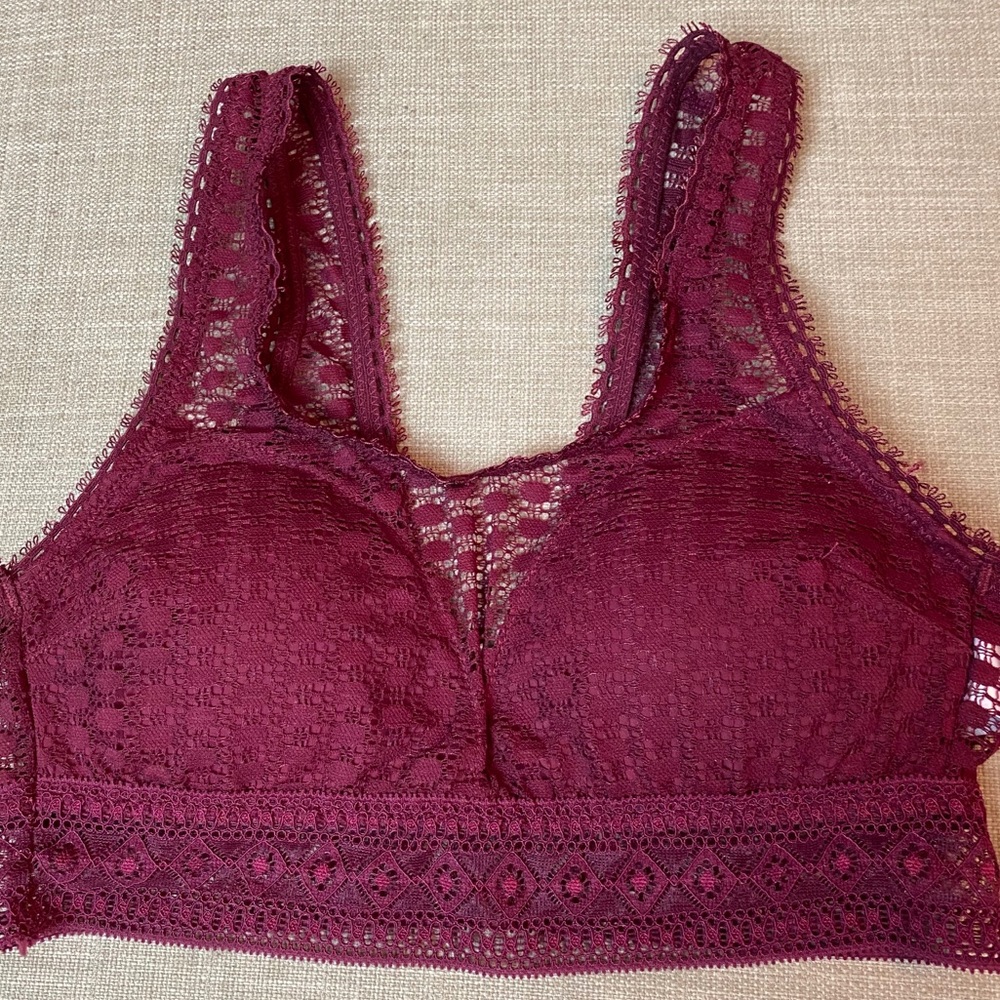 Merlot color wide band bralette sz: S